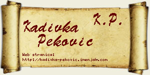 Kadivka Peković vizit kartica